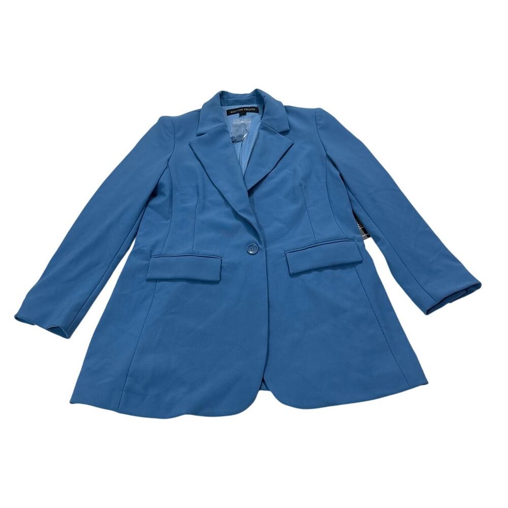 NWOT Boston Proper Womens 14 Blue Blazer Office Career Bright Capsule Wardobe